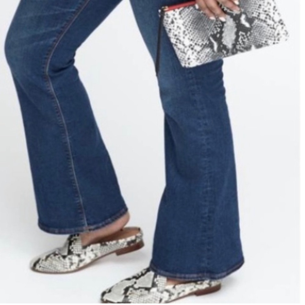 Banana Republic Gray Silver Python Print Mules 10 - image 2